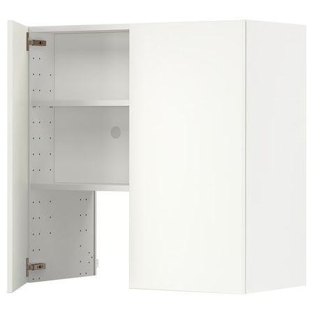 METOD Навесной шкаф д/вытяжки/полка/дверь - белый/Havstorp бежевый 80x80 см