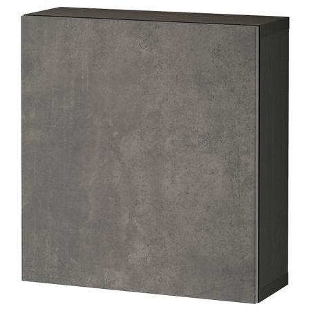 Стеллаж с дверью, черно-коричневый/КЭЛЛЬВИКЕН темно-серый 60x22x64 см IKEA BESTÅ БЕСТО 294.415.93