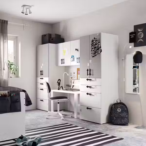 SMÅSTAD Комбинация д/хранения - белый/серый 240x57x181 см - фото 2