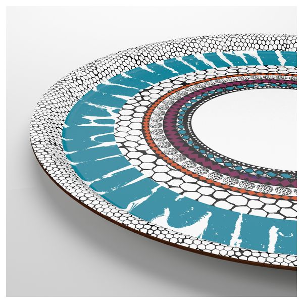 Поднос ОФФЕНТЛИГ, с рисунком разноцветный (43 см) - схема-чертеж с размерами