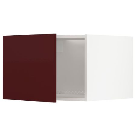 Верхний шкаф на холодильник/морозильн, белый Калларп/глянцевый темный красно-коричневый 60x40 см IKEA METOD МЕТОД 293.270.45