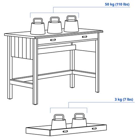 BRYTNING Письменный стол - белый 110x53x75 см