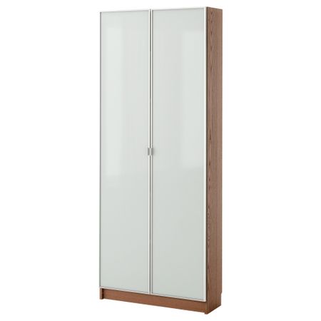 Стеллаж БИЛЛИ / МОРЛИДЕН, коричневый ясеневый шпон (80x202x30 см)