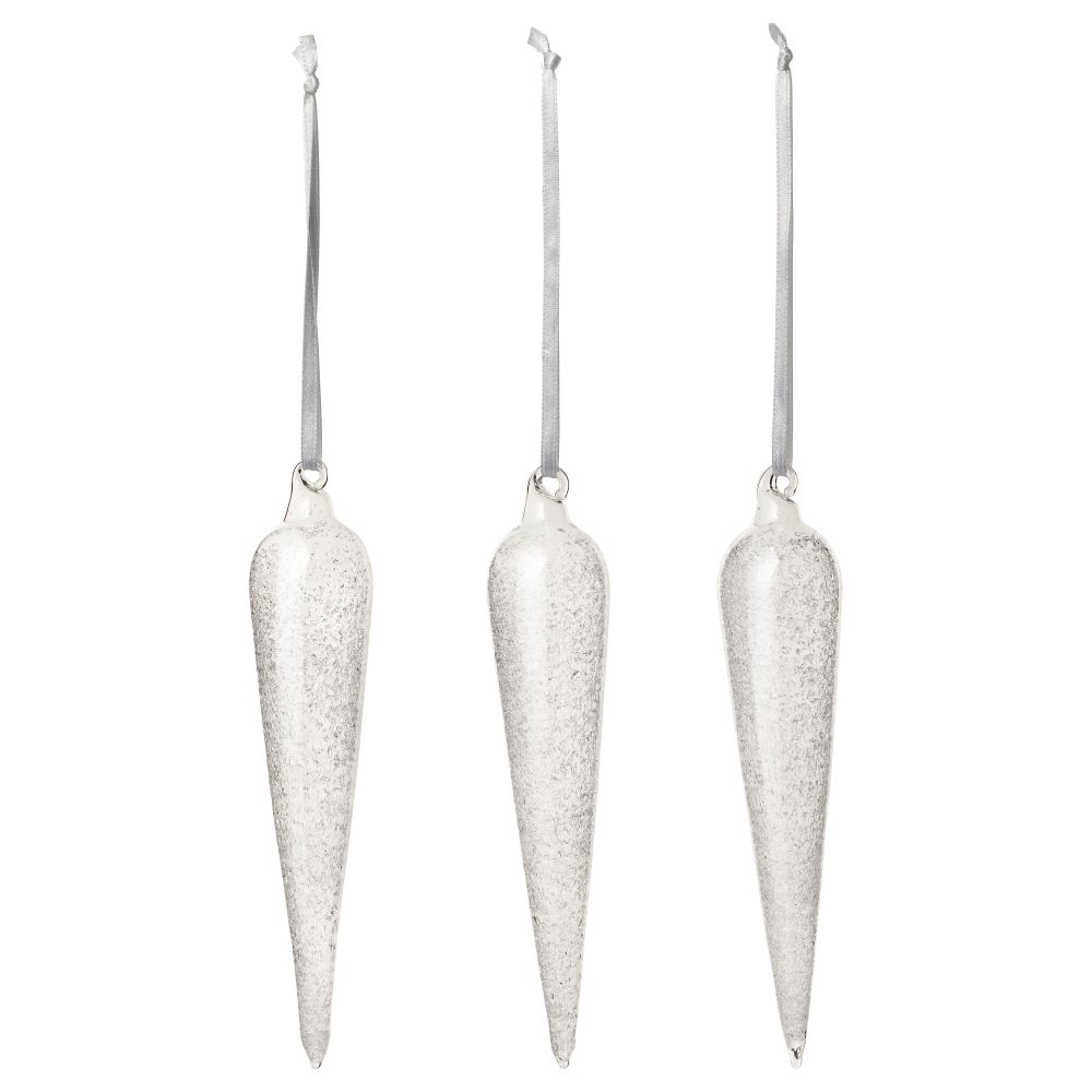 Украшение подвесное ВИНТЕР 2016, капля прозрачное стекло - фото 1