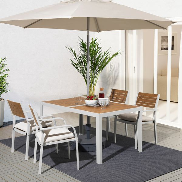 Стол + 4 кресла, для/сада, светло-коричневый/ФРЁСЁН/ДУВХОЛЬМЕН бежевый 156x90 см IKEA SJÄLLAND ШЭЛЛАНД 992.654.97 - схема-чертеж с размерами