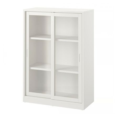 TONSTAD Шкаф+раздвижные стеклянные дверцы - белый с оттенком 81x37x116 см