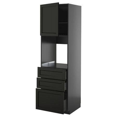 METOD / KNIVSHULT Высокий шкаф д/духовки/дверь/3ящика