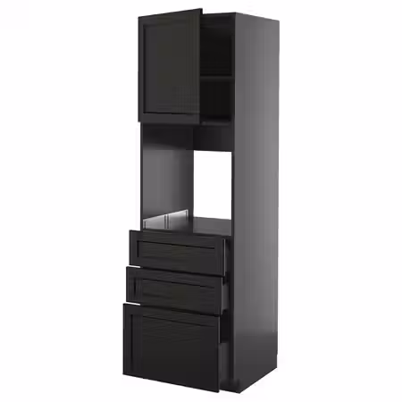 METOD / KNIVSHULT Высокий шкаф д/духовки/дверь/3ящика