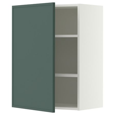 METOD Навесной шкаф с полками - белый/Aspudden темный серо-зеленый 60x80 см