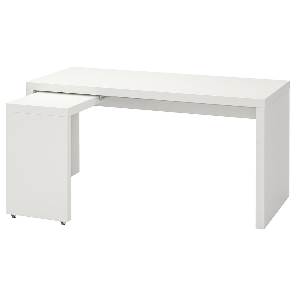 Письменный стол с выдвижной панелью, белый 151x65 см IKEA MALM МАЛЬМ 803.848.72 - фото 1