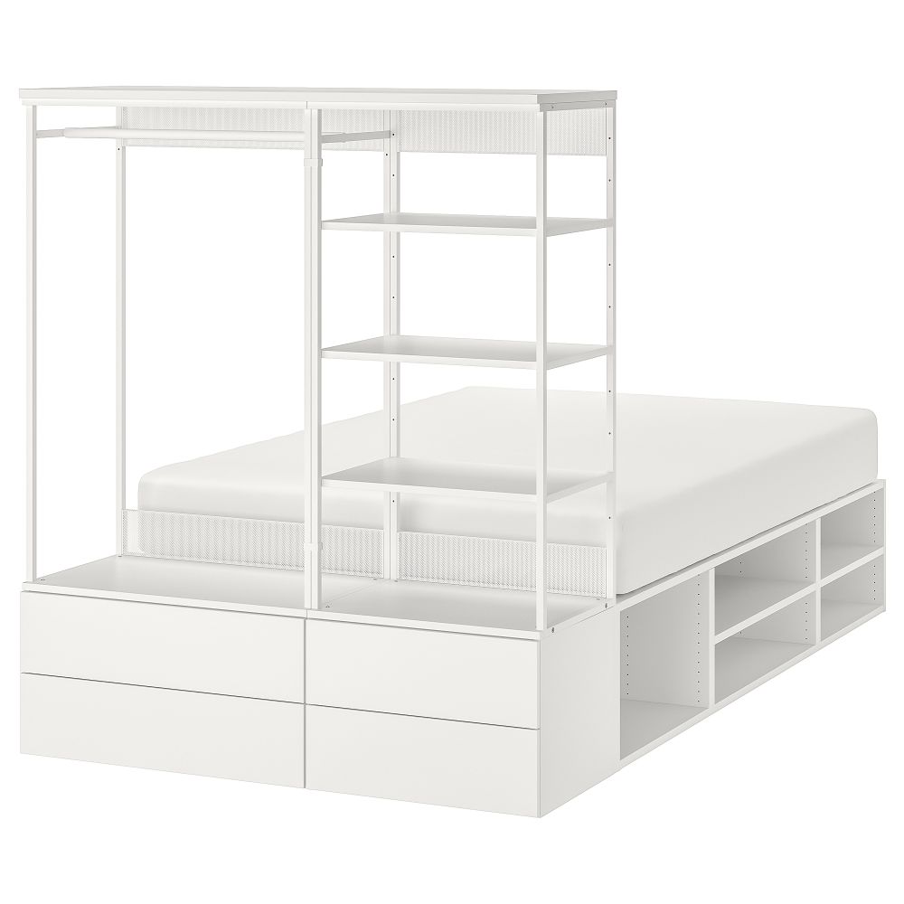 Каркас кровати с 4 ящиками, белый, Fonnes, 140x244x163 см IKEA PLATSA ПЛАТСАA ПЛАТСА 893.264.63 - фото 1