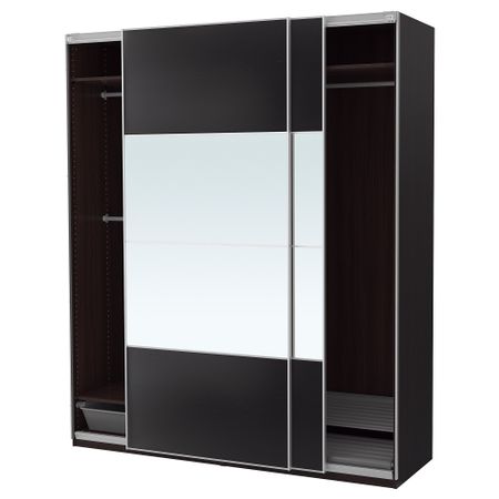 Гардероб ПАКС, черно-коричневый, Аули Ильсенг (200x66x236 см)