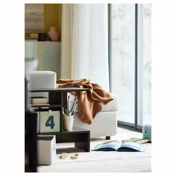 BARNDRÖM Набор коробок,3шт - зеленый синий/бежевый 17x27x17 см - схема-чертеж с размерами