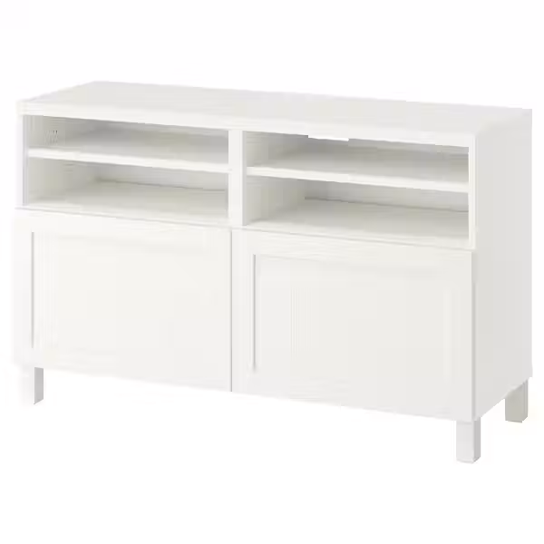 BESTÅ Тумба под ТВ, с дверцами - белый/пипмакаре белый 120x42x74 см - фото 1