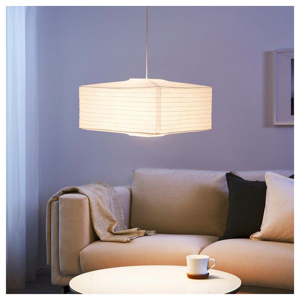 Абажур для подвесного светильника ФУНБУ, белый, четырехугольной формы (54 см) - фото 3