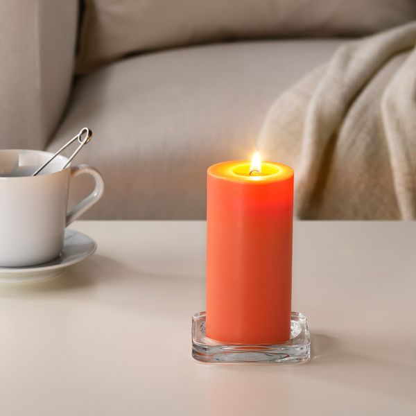 Формовая свеча, ароматическая, Персик и апельсин/оранжевый 14 см IKEA SINNLIG СИНЛИГ 103.500.69 - фото 2