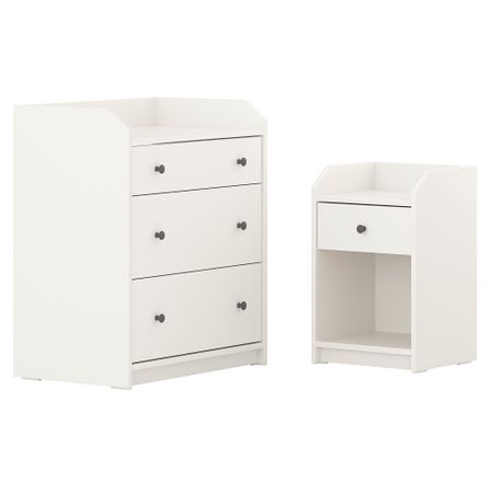 Комплект мебели для спальни,2 предмета, белый IKEA HAUGA ХАУГА 794.833.83