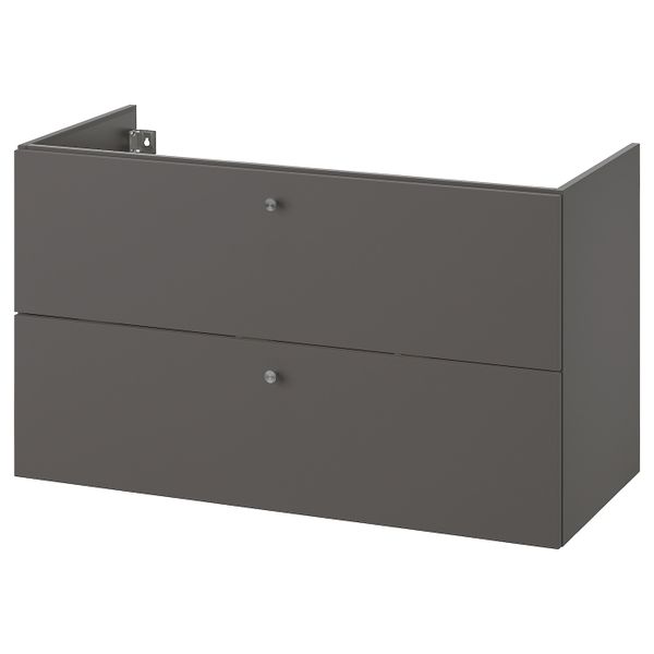 Шкаф для раковины с 2 ящ, Гилльбурен темно-серый 100x47x58 см IKEA GODMORGON ГОДМОРГОН 304.927.46 - фото 1