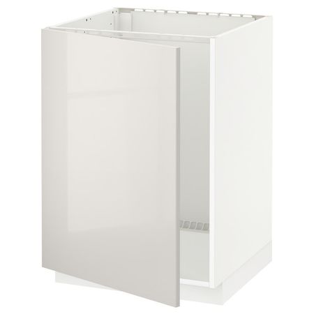 METOD Напольный шкаф для мойки - белый/Ringhult светло-серый 60x60 см