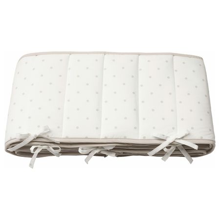 Мягкий бортик, точечный/белый серый 60x120 см IKEA LENAST ЛЕНАСТ 504.539.04