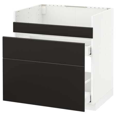 Напольный шкаф для мойки ХАВСЕН, 3 фасада, 2 ящика, 80x60 cm IKEA METOD МЕТОД 092.805.53