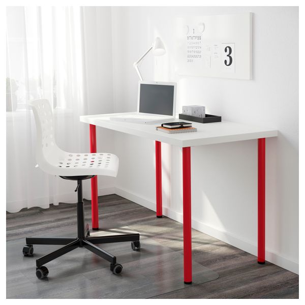 Стол ЛИННМОН / АДИЛЬС, белый, розовый (100x60 см) - схема-чертеж с размерами