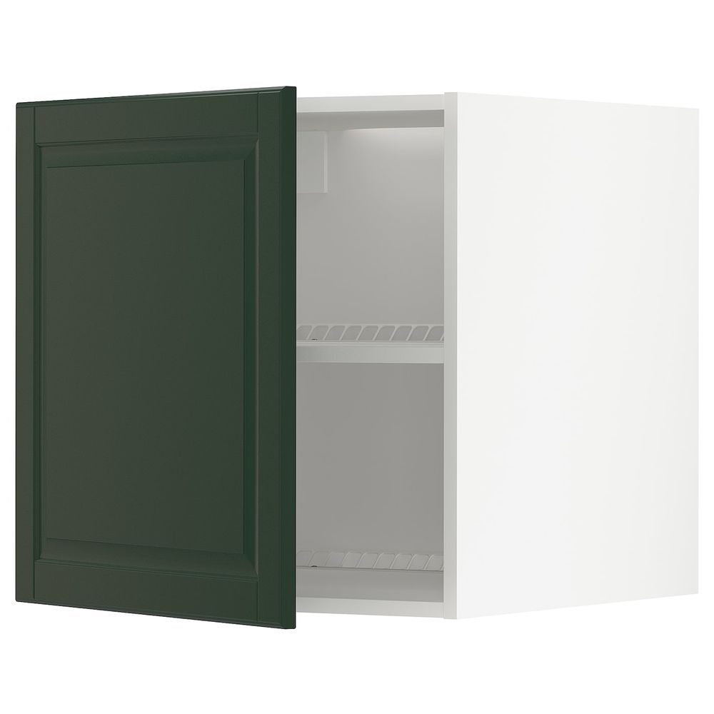 Верхний шкаф на холодильник/морозильн, белый/Будбин темно-зеленый 60x60 см IKEA METOD МЕТОД 293.119.78 - фото 1