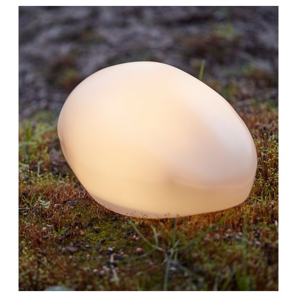 Напольный светодиод светильник, солнечный батарея СОЛВИДЕН, в форме камней серый - фото 1