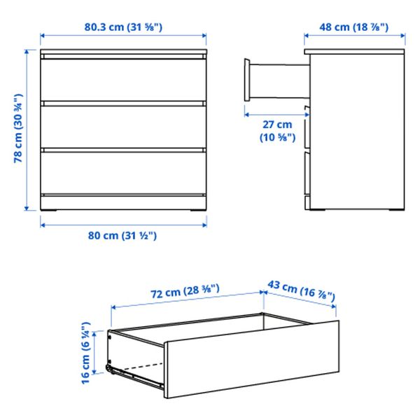 IKEA, дополнительный ракурс - схема-чертеж с размерами