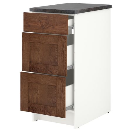 Напольный шкаф с ящиками, под коричневый мореный ясень 40 см IKEA KNOXHULT КНОКСХУЛЬТ 004.879.73