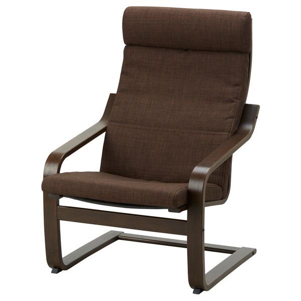 Кресло ПОЭНГ, коричневый, Шифтебу коричневый - схема-чертеж с размерами