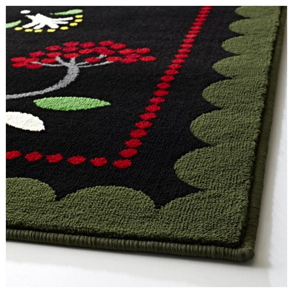 Ковер, короткий ворс ОКЕРКУЛЛА, черный, разноцветный (133x195 см) - фото 2