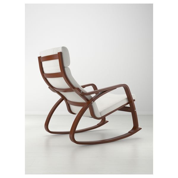 Кресло-качалка ПОЭНГ, классический коричневый, Финнста белый - фото 3
