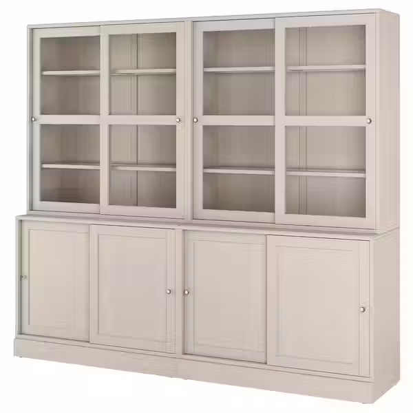 HAVSTA Комбинация с раздвижными дверьми - серо-бежевый 242x47x212 см - фото 1