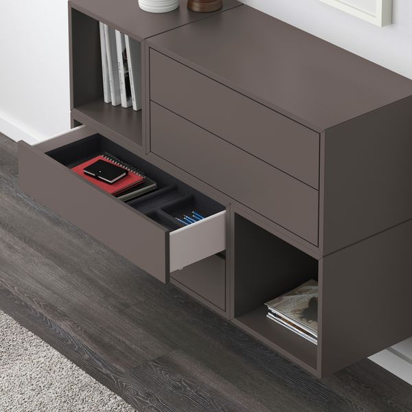 Комбинация настенных шкафов, 105x35x70 см, темно-серый IKEA EKET 491.910.41 - фото 4