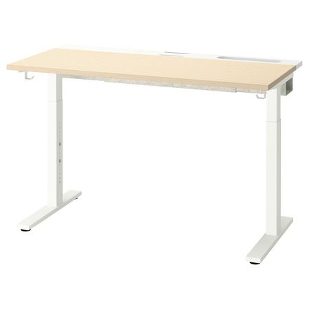 MITTZON Письменный стол - березовый шпон/белый 120x60 см