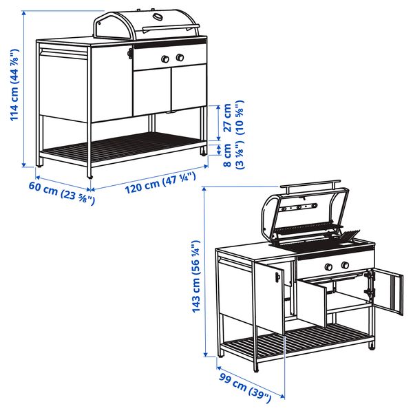 IKEA в интерьере - схема-чертеж с размерами