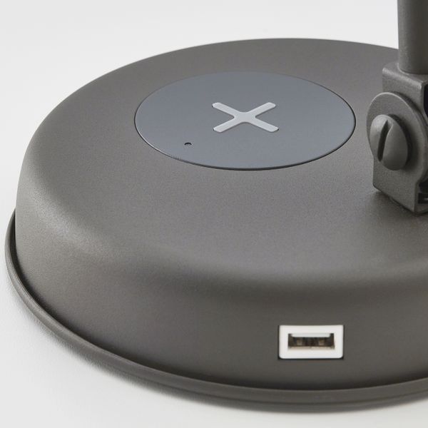 Лампа, устройство для беспроводной зарядки, темно-серый IKEA HEKTAR ХЕКТАР 603.605.89 - схема-чертеж с размерами