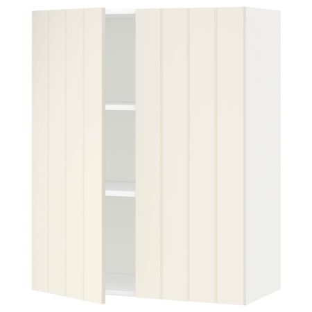 Навесной шкаф с полками/2дверцы, белый/Хитарп белый с оттенком 80x100 см IKEA METOD МЕТОД 192.264.43
