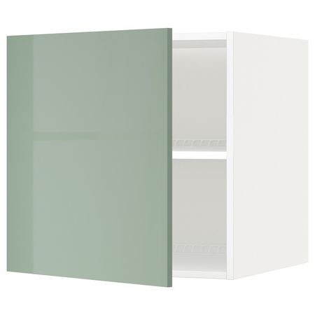 Верхний шкаф на холодильник/морозильн, белый, Калларп светло-зеленый, 60x60 см IKEA МЕТОД 592.249.94