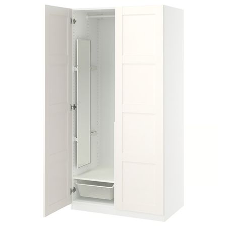 PAX / BERGSBO Гардероб, комбинация - белый/белый 100x60x201 см
