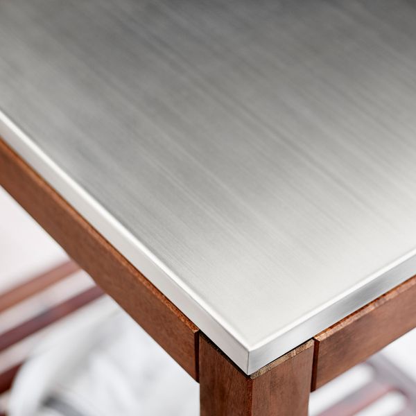 Тележка,д/сада, коричневая морилка, нержавеющая сталь 77x58 см IKEA ЭПЛАРО / КЛАСЕН 292.289.84 - фото 3