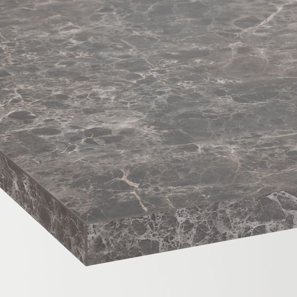 Столешница, темно-серый под мрамор, ламинат, 186x2.8 см IKEA EKBACKEN ЭКБАККЕН 403.971.69 - фото 3