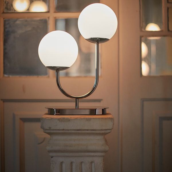 Лампа настольная, хромированный/молочный стекло 42 см IKEA SIMRISHAMN СИМРИСХАМН 104.376.85 - фото 7