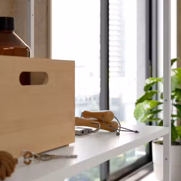 JOSTEIN Стеллаж - д/дома/улицы/металлический белый 81x40x90 см - фото 3