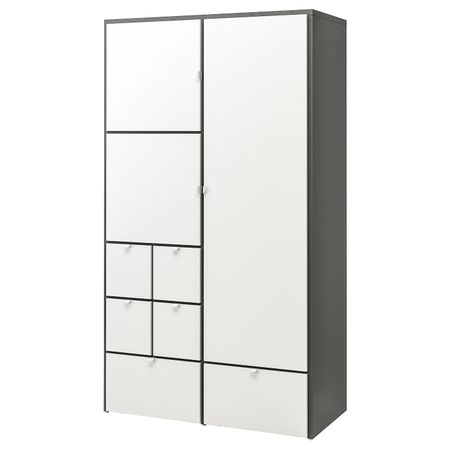 Гардероб, серый, белый 122x59x216 см IKEA ВИСТХУС 103.662.68