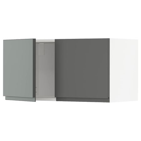 Навесной шкаф с 2 дверями, белый/Воксторп темно-серый 80x40 см IKEA METOD МЕТОД 193.100.88