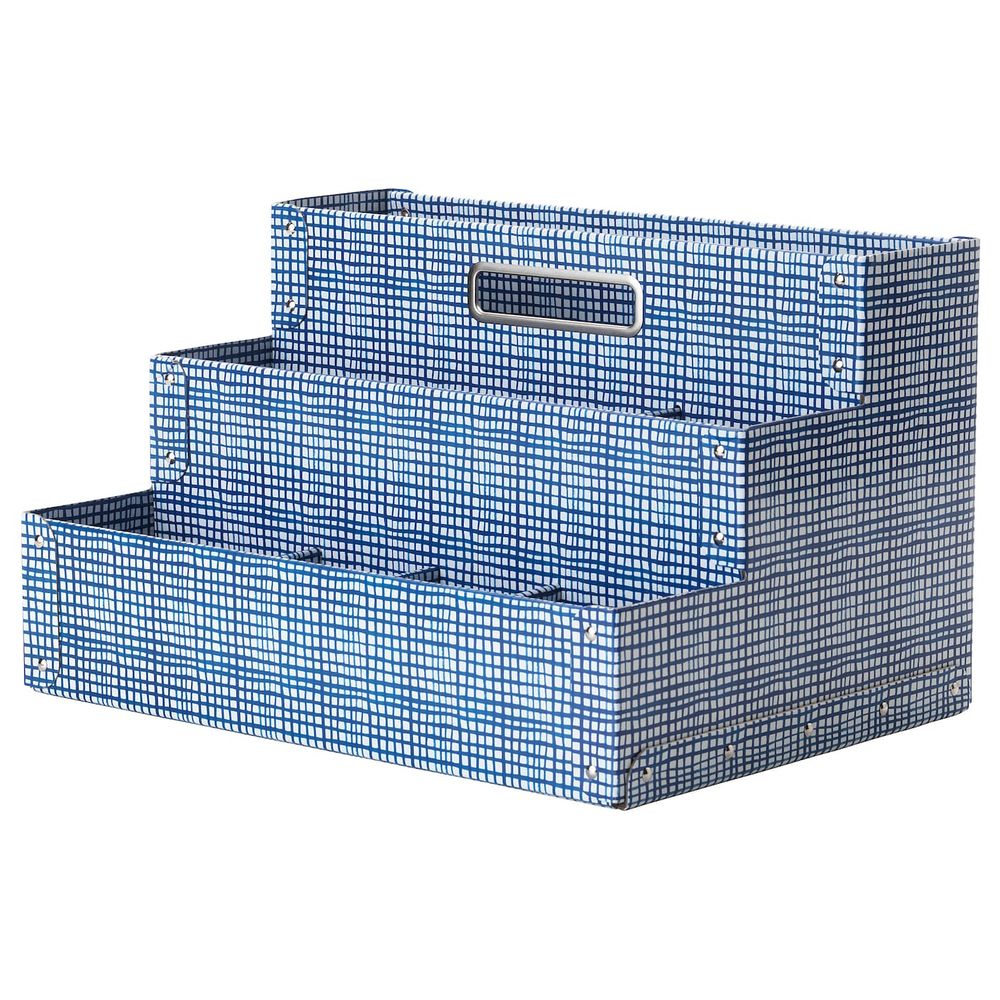 Подставка для канцелярских принадлежн, белый, синий, 35x21 см IKEA ФЬЕЛЛА 804.323.40 - фото 1