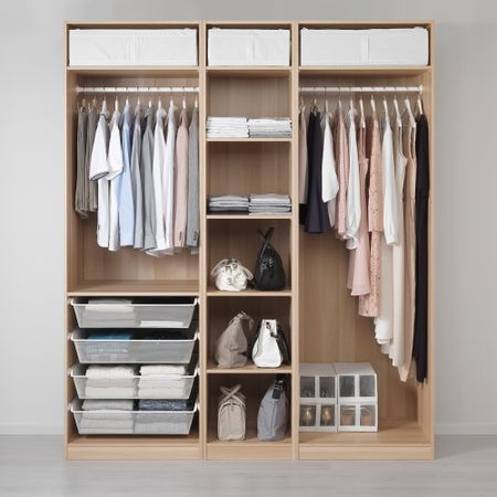 Гардероб, под беленый дуб, 200x58x236 см IKEA PAX ПАКС 691.284.97