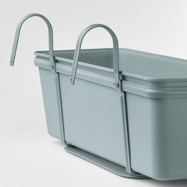 Ящик для цветов с держателем, для сада бирюзовый, 48x18 см IKEA ROSENKÅL РОЗЕНКОЛЬ 005.847.71 - фото 3